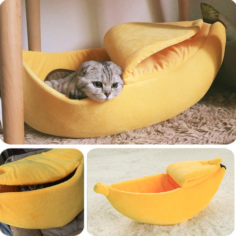 Banana Cat Bed House Cozy Cute Banana